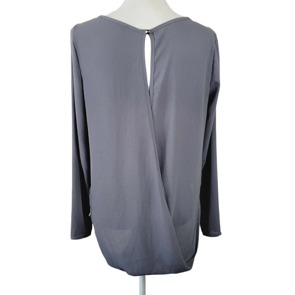 Style Tree Sz Sm Women's Drapey Blouse Gray Vintage Y2K Business Casual EUC - Picture 5 of 11